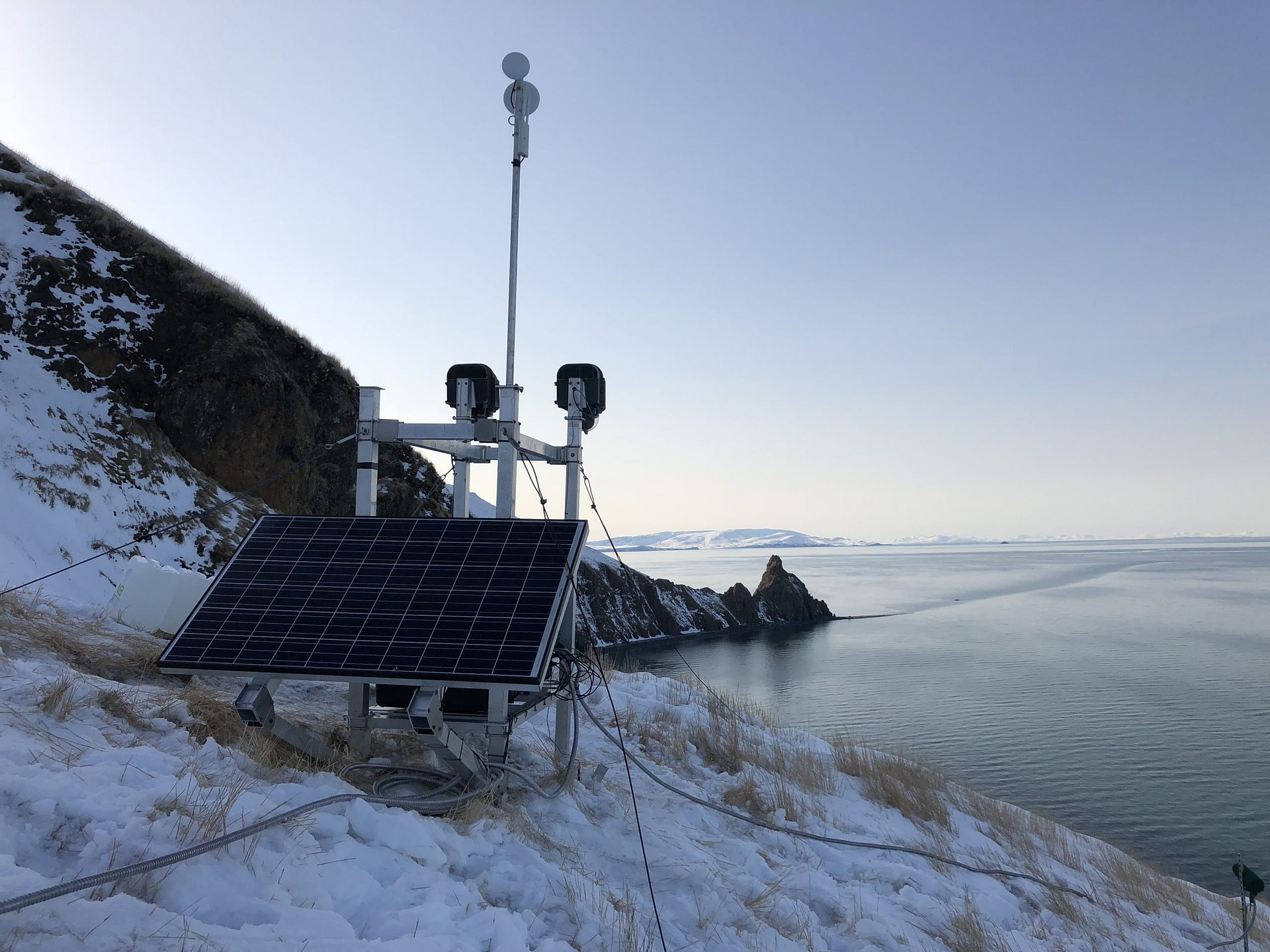 XClear Self Cleaning Camera Enclosures Installed On Round Island Alaska Overlooking Walrus On Main Beach 
