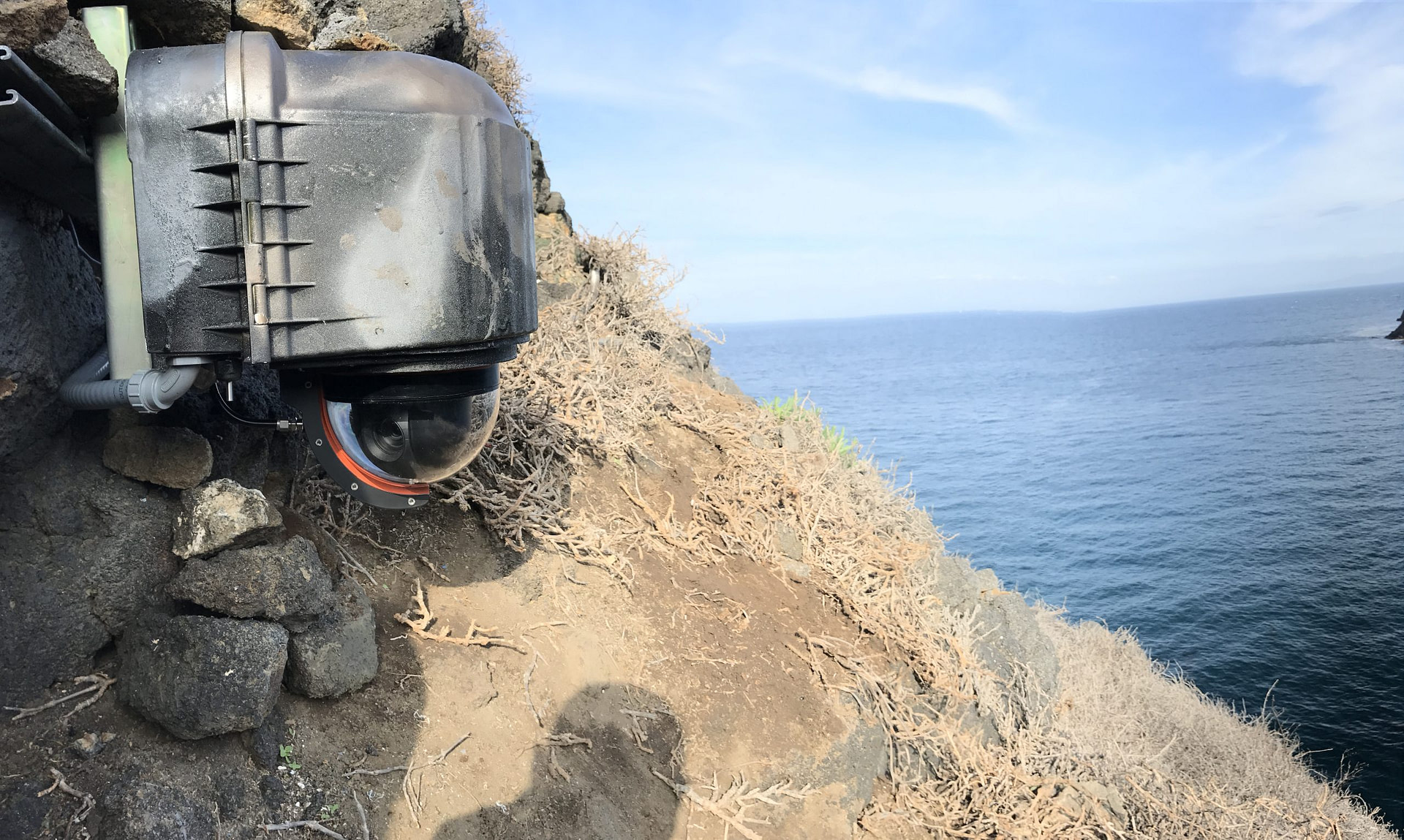 XClear Self Cleaning Enclosure System Installed on Anacapa Island on a peregrine falcon cave nest 
