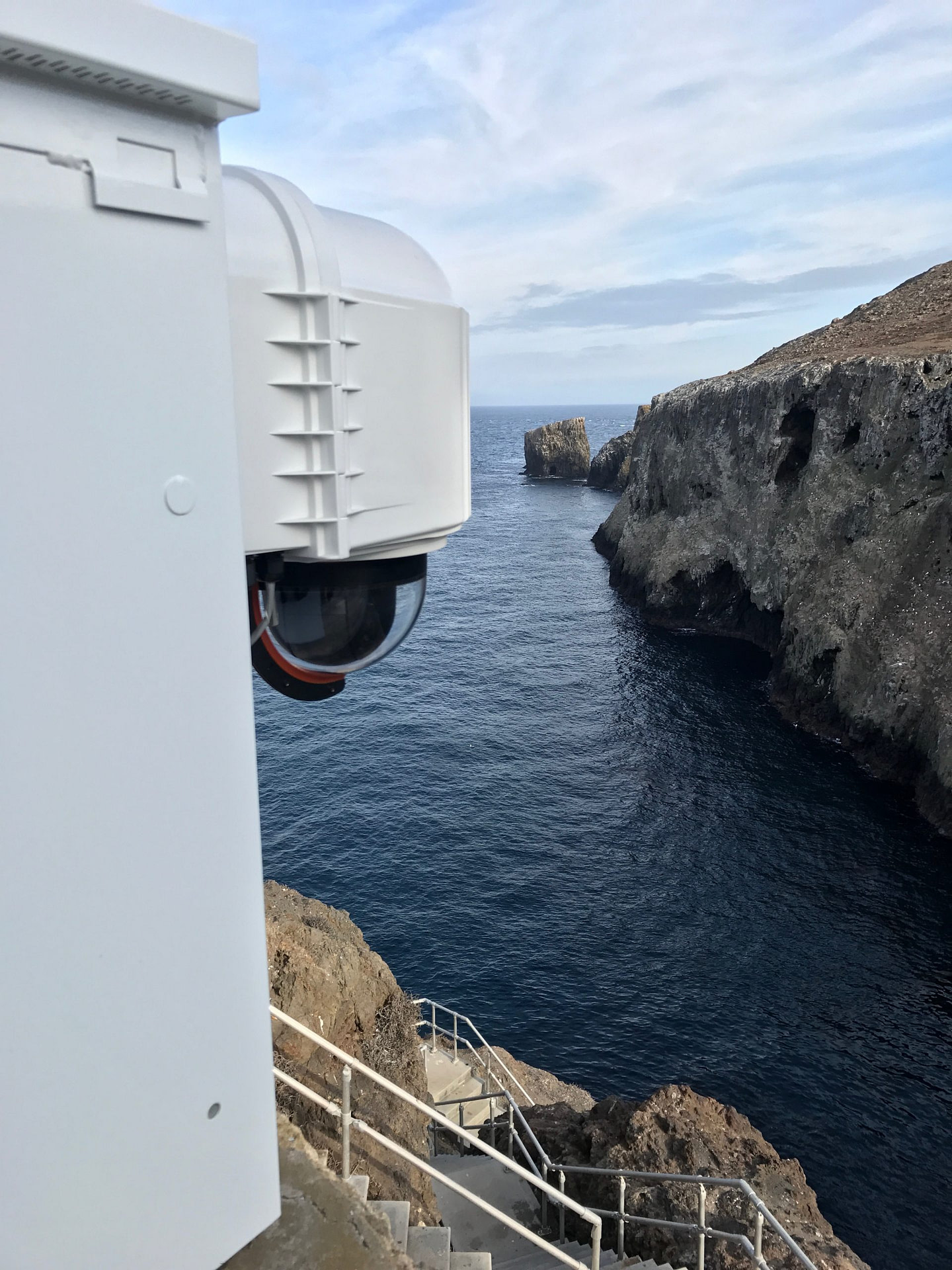 XClear Self Cleaning Enclosure System Installed on Anacapa Island overlooking the cove where boats land 