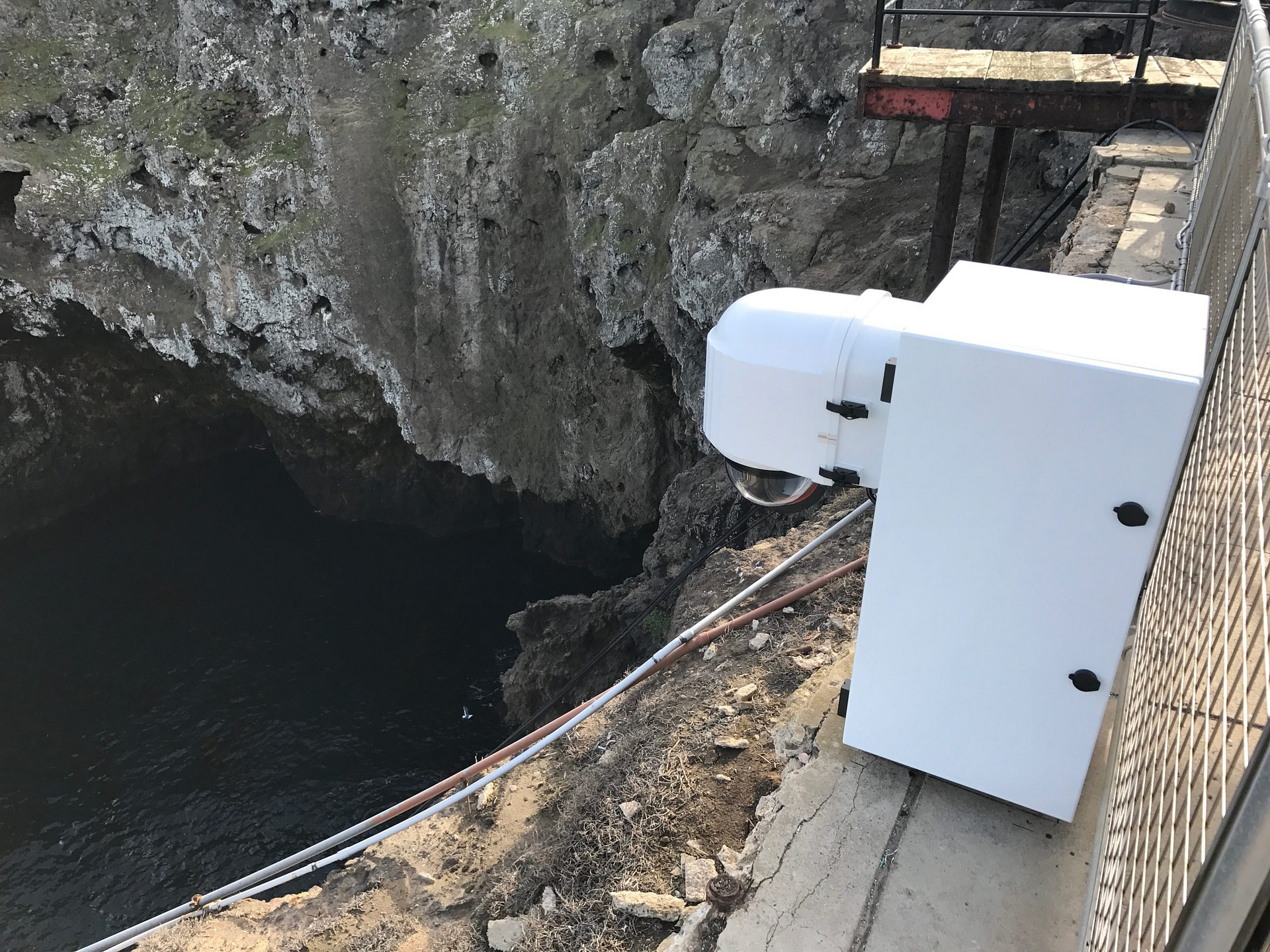 XClear Self Cleaning Enclosure System Installed on Anacapa Island overlooking the boat cove and landing 