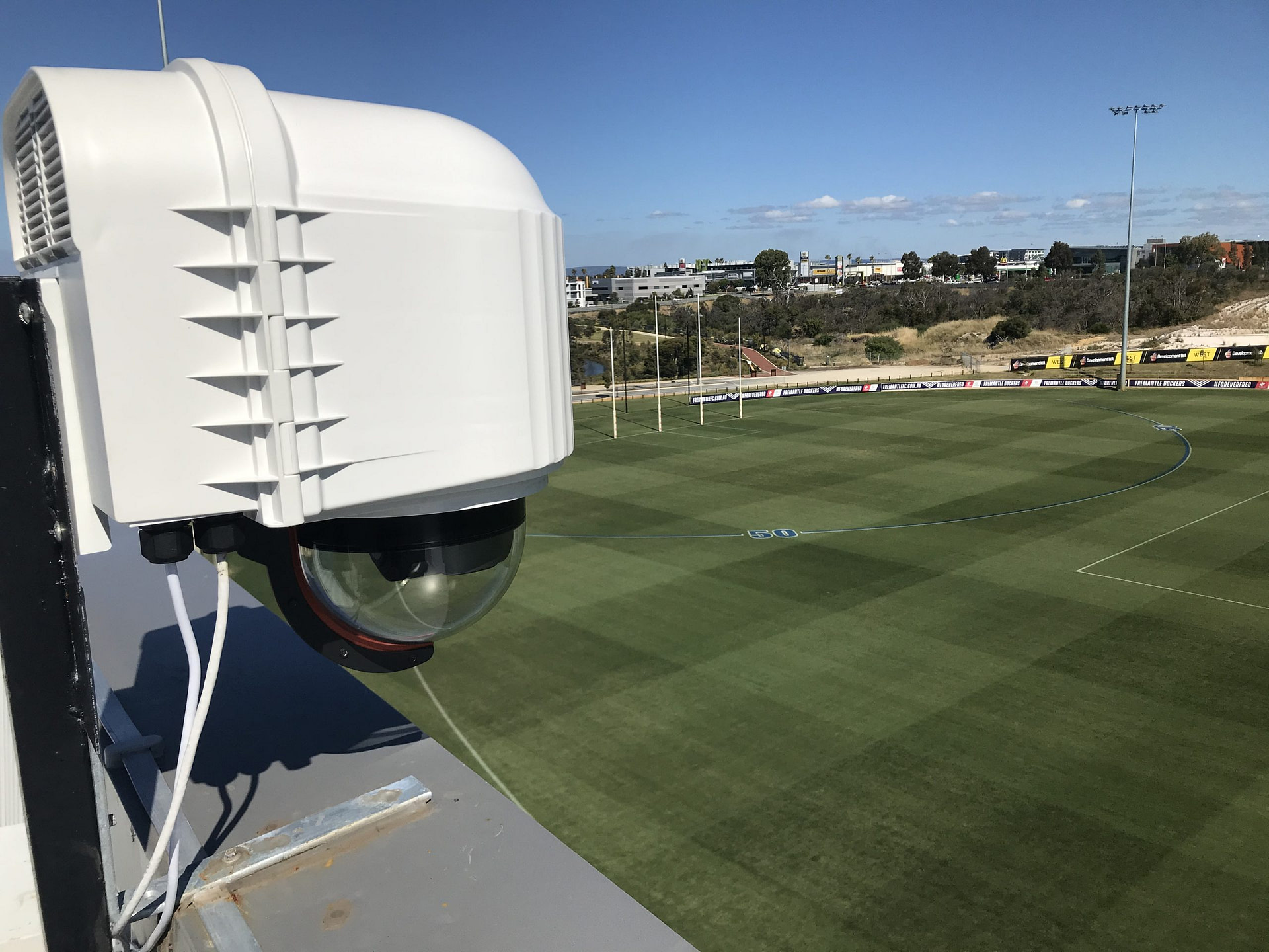 XClear Self Cleaning Camera Enclosure Installed in the Fremantle Dockers Stadium in Australia 